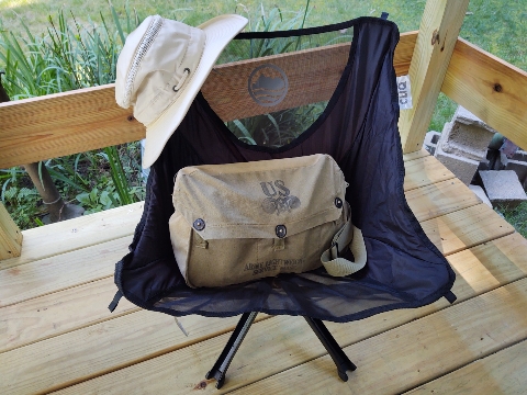 KX2 ready to go in M7 Bag, with folding chair and hat.
